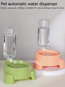 1 buah Dispenser Air Otomatis Gravitasi untuk Hewan Peliharaan, Kapasitas Besar, Mangkuk Anti Selip & Anti Tumpah, Pelindung Leher yang Ditinggikan, Tidak Membutuhkan Baterai, Ideal untuk Rumah & Perjalanan, Menjaga Hewan Peliharaan Tetap Terhidrasi - MultiWarna - View 3