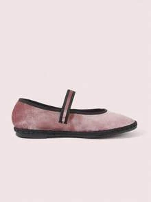 CUCCOO DOLLMOD Women's Shoes Round Toe With Pink Velvet Cloth Buckle Classic Comfortable And Cute Mary Jane Flat Shoes - Pink - View 6