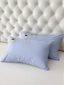 Joivida 2Pcs Polyester Embroidered Envelope‑Closure Pillowcases Smooth Breathable Polyester Bedding Pillow Protector Case With Envelope Closure (No Insert) - Blue - View 10