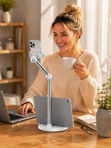 Bed Tablet Holder, Adjustable Long Arm Phone Clamp, Suitable For Desk Bedside Bed Edge, Foldable Floating Slouchy Bracket, Suitable For Recording Live Streaming, Compatible With Pro Mini Kindle Switch 4-13 Inch Devices - Multicolor - View 8