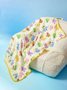 Care Bears X PETSIN 1pc Pet Cat Dog Universal Bear Cute Pattern Printed Plush Blanket, Soft Warm Reversible Design, Suitable For All Seasons, Washable And Durable, Great For Couch Cover, Bed Mat, Travel Use, A Cozy Gift For Small & Large Dogs And Cats - Multicolor - View 3