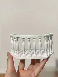 1PC Mini Plastic Durable Lightweight European Style Balcony With Fence Railing Decorative Miniature Model Accessory For DIY Architecture Scene Diorama Collectible Home Office Desk Display Gift - multicolor - View 3