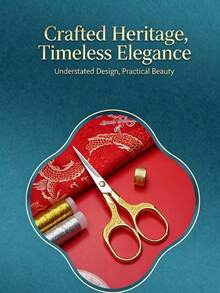 A Set Of Four Embroidered And Sewing Scissors - Retro Stainless Steel Precision Craftsmanship, Suitable For Cutting Fabrics And Threads - Essential Tools For Tailoring And Needlework. - multicolor - View 2