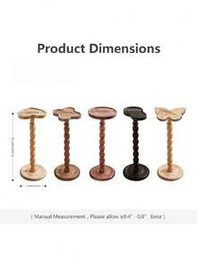 1PC Round Wooden Mixed Color Multifunctional Pedestal Coffee Plant Stand Side Table For Living Room Sofa Bedroom Durable Non Slip Easy Clean Space Saving Versatile Home Furniture Gift - Multicolor - View 3