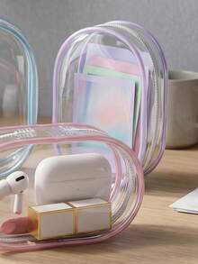 1PC Minimalist Practical Portable Hook Organizer Pouch,Portable Mini Transparent Zipper Storage Bag, Compact Multifunctional Storage Bag, Headphone And Charger Case With Keychain, Transparent Travel Accessories For Travel Storage Bag - Multicolor - View 13