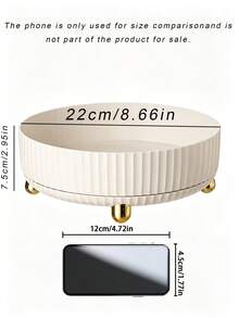 1Pc Large Capacity Multifunctional Rotating Storage Box - Heavy-Duty Plastic Storage Tray With Golden Leg Rack Suitable For Bathrooms, Kitchens, Offices, Living Rooms - Space Saving Modern Decorative Center Piece With Round Edges. - Multicolor - View 4
