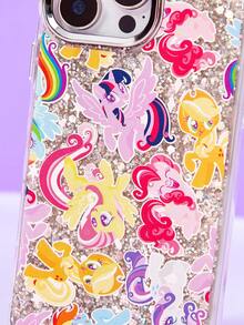 My Little Pony G4 X Joivida Glitter Silver Cartoon Pattern Phone Case Compatible With IPhone 13-17 Series, Shockproof Protective Cover - Multicolor - View 3