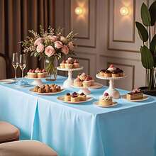 6pcs Disposable Plastic Tablecloths, 54*72 InchWaterproof Solid Color Square Tablecloths, DisposablePlastic Tablecloths, Waterproof And Stain-Resistant,Easy To Clean, Suitable For Life, Wedding, BirthdayParty - Multicolor - View 5