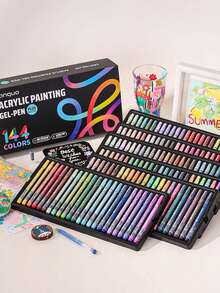 54/90/144 Color Acrylic Neutral Pen Gift Box 1.0mm Large Capacity Handheld Painting Manuscript Color Pen - Sets - View 10