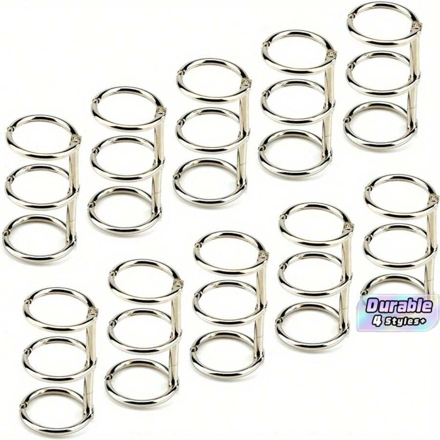 20/15/10/2Pcs Silver Metal 3-Ring Binder, 0.8 Inch Inner Diameter Loose Leaf Folder, Perfect For Notebooks, Photo Albums And DIY Travel Journals, Back To School Essential Supplies - Silver - View 1