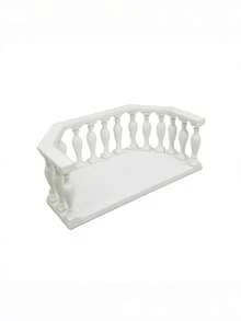 1PC Mini Plastic Durable Lightweight European Style Balcony With Fence Railing Decorative Miniature Model Accessory For DIY Architecture Scene Diorama Collectible Home Office Desk Display Gift - multicolor - View 4