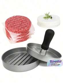 Hamburger Patty Maker Set And 100 Pieces Of Non-Stick Burger Press Paper, Kitchen Tools And Accessories, Suitable For Holiday Parties, Gatherings, Family Meals, And Homemade Hamburger Patty Making - Multicolor - View 2