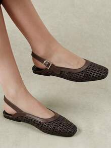 Styleloop Ladies, Buckles, Flat Shoes, Vacation Atmosphere, Summer Wear, Travel Essentials, Y2K, Cool Girl Night Out Wear - dark brown - View 4