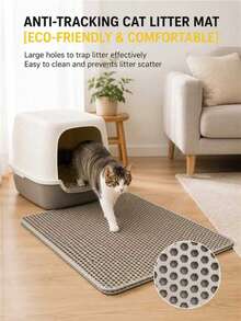 Double Layer EVA Cat Litter Mat Honeycomb Design Waterproof Anti Slip Easy Clean Cat Litter Trapping Mat For Cat Litter Box Prevent Litter Scatter Pet Cat Supplies - Multicolor - View 4