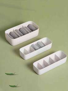 Socks Organizer Box 1pc Solid White Simple Compartment Underwear Storage Container For Home Room Holiday Bedroom Decor Dresses Pants Jeans Boots Skirts T-Shirts Blouses Jumpsuits Spring Summer Winter Minimalist Must Have Smart Solution - View 7