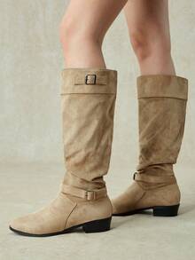8 khaki suede + buttons