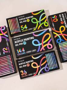 54/90/144 Color Acrylic Neutral Pen Gift Box 1.0mm Large Capacity Handheld Painting Manuscript Color Pen - Sets - View 9