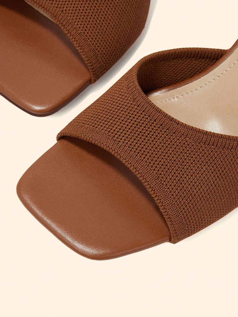 CUCCOO BASICS Women's Fashionable And Sexy Square Toe Woven Fabric Slippers, Medium And High Heels, Painted Thin And Straight Heels. Lightweight And Breathable Slouchy