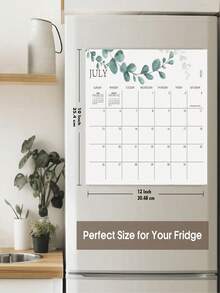 Beautiful 2026 Refrigerator Magnetic Calendar, Green Design Planner, Smooth And Erasable Surface - A - View 2