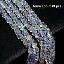 60 Pieces Of 4/6/8mm Austrian Quality Shiny Flat Crystal Beads With Holes Suitable For DIY Bracelets And Phone Accessories - Colorful White - View 15