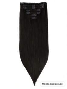 7PCS Straight Clip In Hair Extensions 100% Real Human Hair 14-24 Inch 115G Double Weft Invisible Clip Hair Extensions Remy Human Hair For Women Girls Daily Use - S1B - View 3