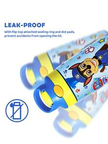 SHEIN | PAW Patrol 16盎司/500毫升卡通圖案水瓶，附矽膠吸管與防漏蓋，適合旅行、觀光與學校使用，Tritan材質，返校季 - 藍色 - 查看 3