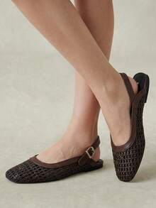 Styleloop Ladies, Buckles, Flat Shoes, Vacation Atmosphere, Summer Wear, Travel Essentials, Y2K, Cool Girl Night Out Wear - dark brown - View 2