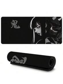 1pc Japanese Oni Mask Girl Control Mousepad XXL Large Extended Non Slip Rubber Base Desk Mat For Keyboard Mouse Gaming Setup Office Home Computer Laptop Smooth Surface Durable Wear Resistant Easy Clean Portable Practical Gift For Gamers - View 5