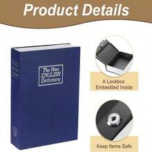 Storage Box Fun Simulation Book Hidden Box, Decorative Book Security Lock Box With Key Lock, Suitable For Home Bookshelf Store Piggy Bank Safety Box Certificate Simulation Book Hidden Box, Suitable For Home Bookshelf Store - A - View 4