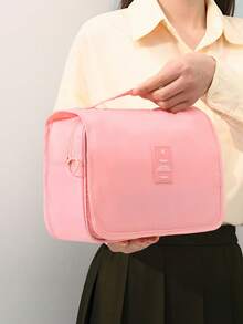 PU Leather Travel Makeup Bag Large Capacity Handheld Cosmetic Organizer Portable Waterproof Toiletry Storage Bag For Women - Multicolor - View 6