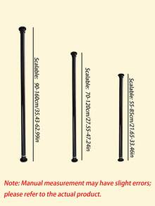 1PC Thickened 0.86-Inch Tube, Drill-Free Tension Rod, Extendable Shower Curtain And Curtain Rod, Wardrobe Hanging Rod, Balcony Clothes Drying Rod, Door Curtain Support Rod, An Essential Household Tool With Easy Installation - multicolor - View 3
