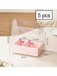 5-Piece 4-Inch Transparent Flower Gift Box, Transparent Gift Packaging Box, Bouquet Style Display Box Suitable For Birthdays, Weddings, Mother's Day, And Holidays - Multicolor - View 7