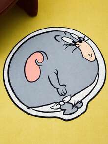 TOM & JERRY X Joivida 1件授權鼠卡通地毯，柔軟絨毛地板墊，可愛角色設計，舒適多彩家居裝飾，適合臥室、客廳、沙發或兒童房，為任何空間增添溫暖與趣味 - 彩色 - 查看 7