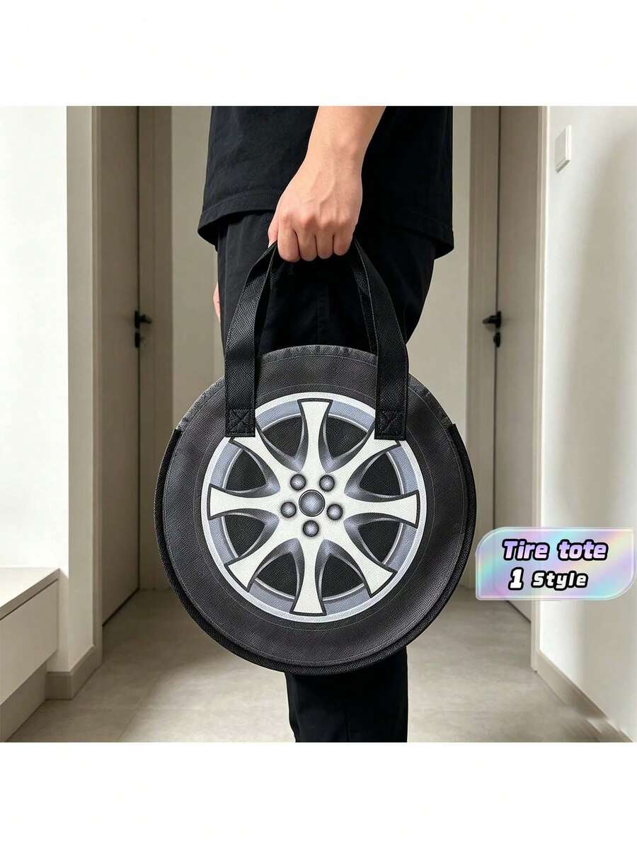 24pcs, Racing Wheel Hub Design Non-Woven Tote Bag - Sturdy, Durable, And Reusable, Suitable For Birthday Parties, Candy Gift Packaging, And Snack Bags - Motorcycle Themed Party Supplies, Lightweight Material - Multicolor - View 1