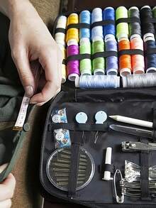 1 Set Portable Sewing Kit, Home Sewing Tool Set, 100pcs/Set Thread Box, Needles, Thread, Hand Sewing Accessories, Suitable For Christmas, Wedding And Other Occasions - Multicolor - View 5