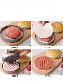 Hamburger Patty Maker Set And 100 Pieces Of Non-Stick Burger Press Paper, Kitchen Tools And Accessories, Suitable For Holiday Parties, Gatherings, Family Meals, And Homemade Hamburger Patty Making - Multicolor - View 8