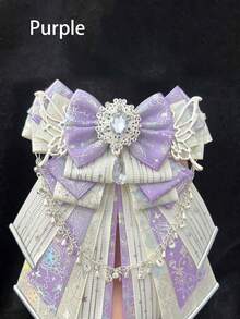 One-Piece; Cute And Elegant; Featuring A Luxurious Decorative Bow Pendant, Ribbon Brooch/Corsage, And Silver Chain; Anime/Idol Accessory - multicolor - View 11