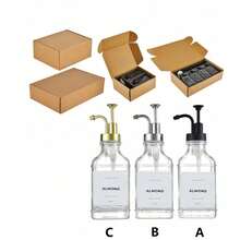 1pc Square Glass Syrup Dispenser With Label For Bar And Home Use, Transparent Bottle For Milk, Tea, Syrup Storage, 500ml/16.9oz, Kitchen Tool, Barware - Multicolor - View 9