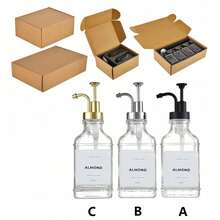 1pc Square Glass Syrup Dispenser With Label For Bar And Home Use, Transparent Bottle For Milk, Tea, Syrup Storage, 500ml/16.9oz, Kitchen Tool, Barware - Multicolor - View 8
