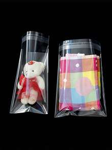 100PCS Clear OPP Bag Self Seal Adhesive Closure Reusable Plastic Packaging Pouch 005MM Thick For Gift Wrapping Party Favor Small Toy Clothing Storage - transparent - View 3