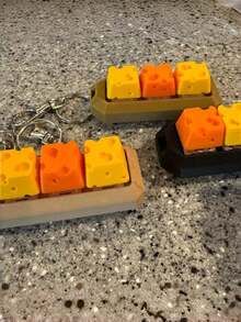4Pcs Compact Size Smooth Surface Cute Design Yellow Cheese Shape Keycaps For Mechanical Keyboard Office Work Gaming Desktop Decor Comfortable Typing Experience Soft Touch Add Playful Vibe To Daily Routine Unique Novelty Key Cap Set Custom Replacement - View 2
