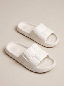 HighSole Women's Summer Slip-On Sandals, Bathroom Shower Anti-Slip Lightweight One-Piece Plastic EVA Slippers Spring Shoes Spring Break Easter For Casual Beach Style For Christmas - White - View 6