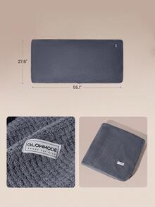GLOWMODE Coral Fleece Plush Thick Bath Towel With Absorbent Soft Touch & Woven Logo Label Camping Outdoors Travel Vacation Gym Studio Daily Home Gear - Grey - View 6