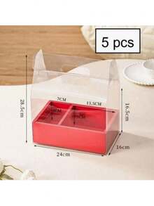 5-Piece 4-Inch Transparent Flower Gift Box, Transparent Gift Packaging Box, Bouquet Style Display Box Suitable For Birthdays, Weddings, Mother's Day, And Holidays - Multicolor - View 8
