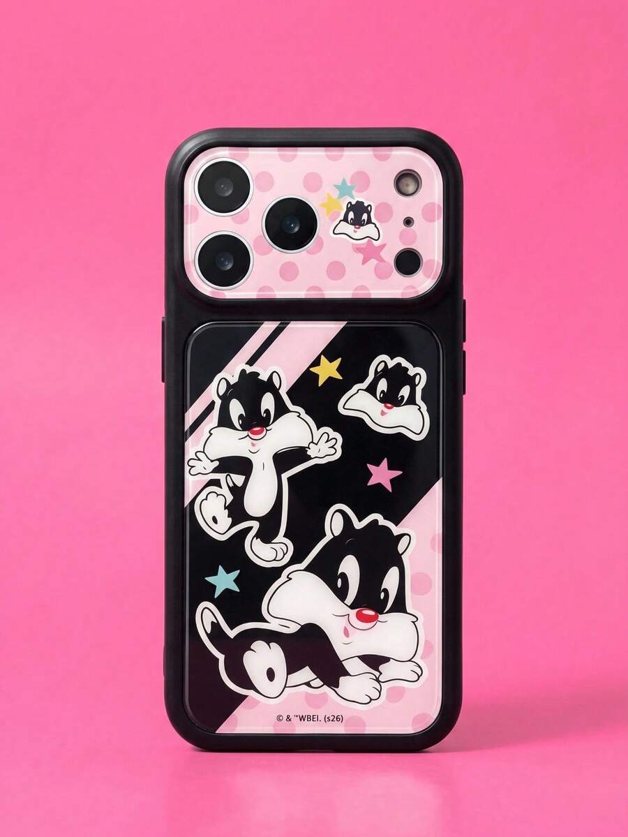 ShellaStory LOONEY TUNES X SHEIN 時尚高端印花圖案手機保護殼,完美兼容 ,可愛時尚且精緻 - 彩色 - 查看 1