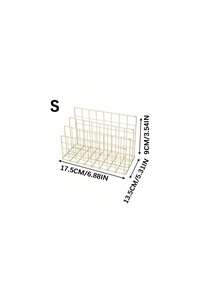 1/2 Set Modern Metal Bookcase With Three Storage Baskets, Simple Iron Desk Organizer, Desk Storage Rack, Bookshelf Storage Unit, Multi-Functional Magazine And Newspaper Holder, Suitable For Home Office Storage And Decoration - Multicolor - View 9