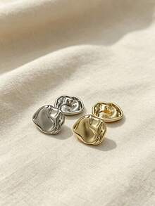 1 Pack 10 Pieces Vintage Irregular Shaped Metal Buttons Concave Convex Decorative Fasteners For Suit Windbreaker Wool Coat Sweater Clothing Diy Sewing Accessories - 10pcs - View 8