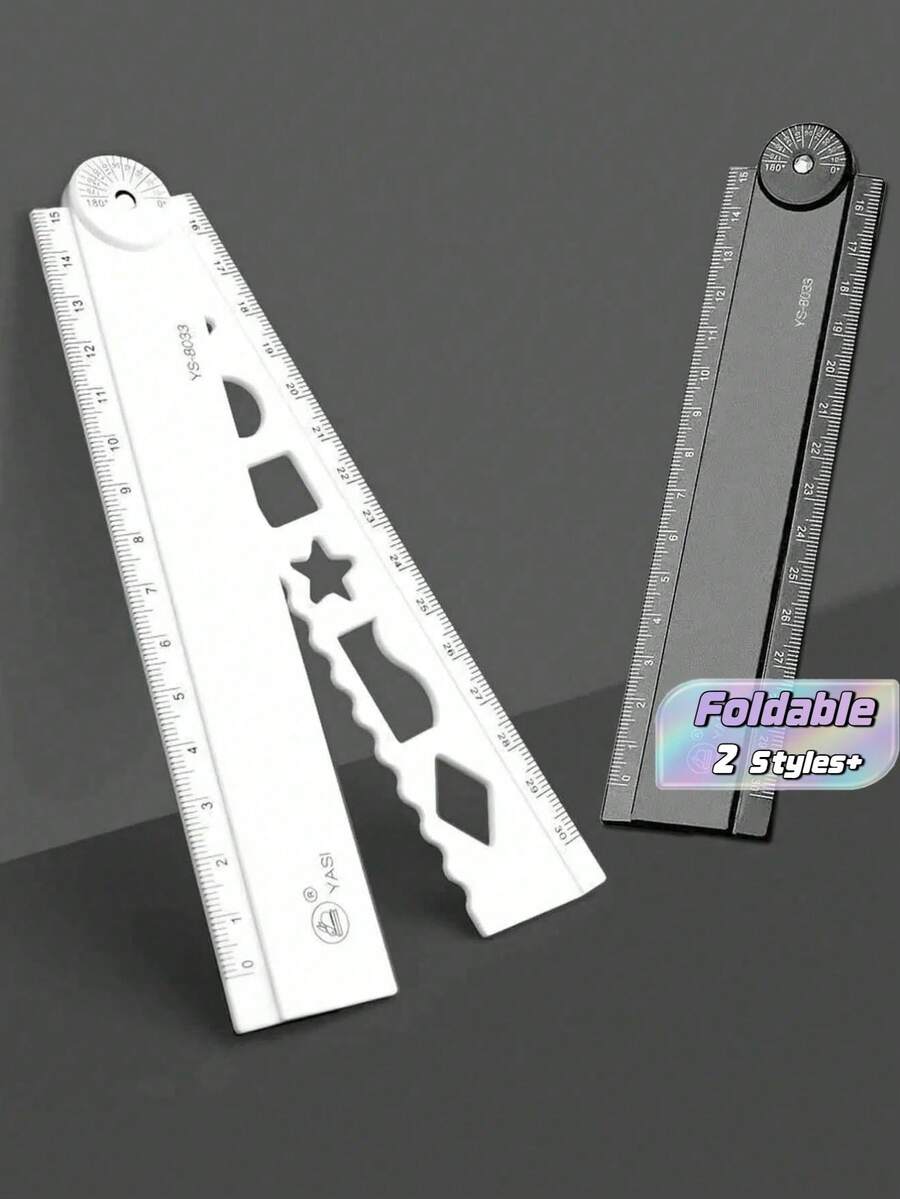 1pc 30cm Foldable Acrylic Ruler,Plastic Folding Ruler With Pattern Tracing And Measurement Numbers,Scale Ruler,Suitable For Office,Classroom,Teaching,Exam Supplies,Drawing Supplies,Supplies Office Supplies Back To School Stationery Supplies,Rulers