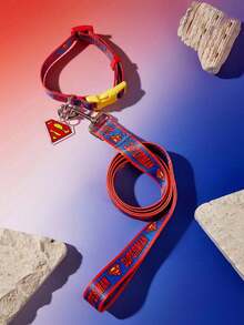 SUPERMAN X PETSIN 1pc Printed Webbing Dog Collar, Durable Red, Blue And Yellow Design With Quick-Release Buckle, Adjustable Comfortable Collar For Small And Medium Dogs, Perfect For Fans Of - Multicolor - View 5