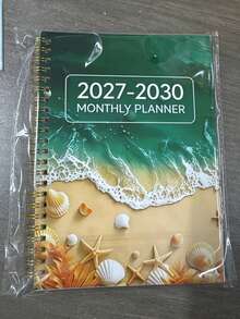 مخطط تقويم طويل الأمد 2027-2030، دفتر مخطط تقويم أسبوعي بغلاف صدفة موجية ونجمة بحر، للعمل والمنزل، مستلزمات العودة إلى المدرسة، إكسسوارات مكتبية، ضروريات منزلية - متعدد الألوان - مشاهدة 13